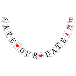 BANDERINES GUARDAR NUESTRA FECHA: FECHA BODA PERSONALIZADA