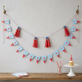 Banderines Guirnalda de la fiesta de cumpleaños número 8 de C