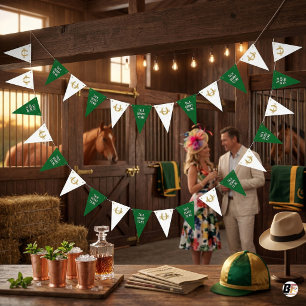 Banderines Habla Derby conmigo Fiesta de herradura verde y do