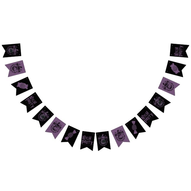 Banderines Halloween Black & Purple Garland - Calabaza espumo (Todo)
