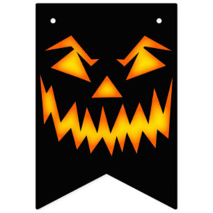 Banderines Halloween de la cara de la sonrisa del mal
