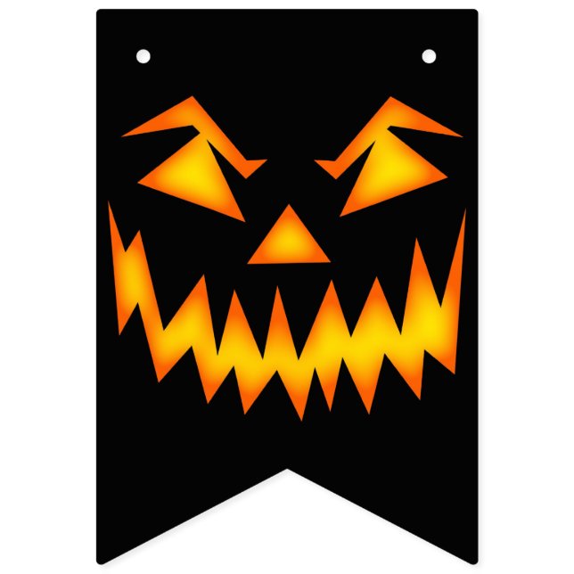 Banderines Halloween de la cara de la sonrisa del mal (Primera bandera)