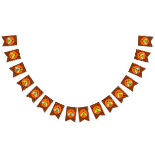 Banderines Halloween Magic Bee Witch Naranja y Black Stripes