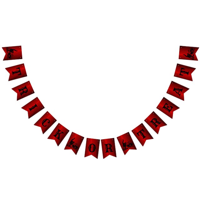 Banderines Halloween Party Evil Black Cat Pumpkin Red Scary (Todo)