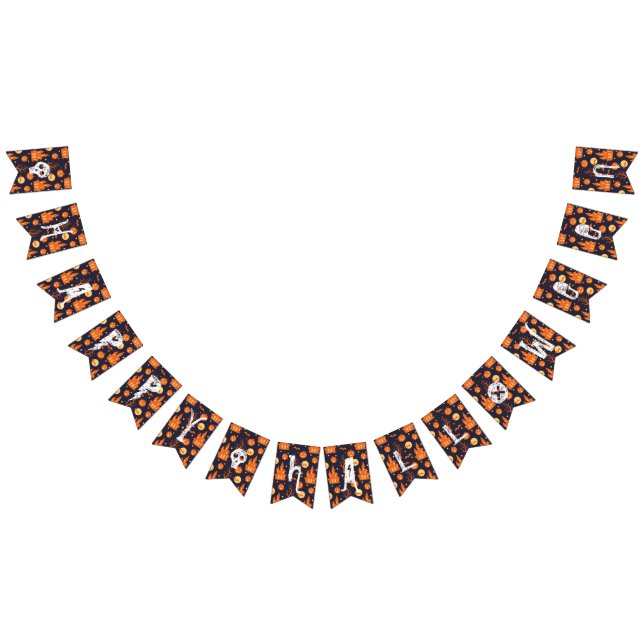 Banderines Halloween Spooky House Bats Trees Festividad de ca (Todo)