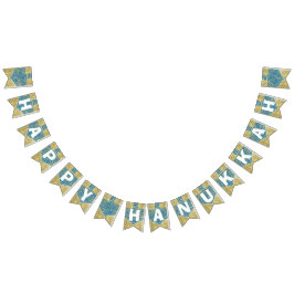 Banderines Hanukkah Swallowtail Banner Dreidel Swirls