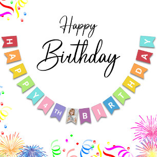 Banderines Happy Birday Photo Age Colorful