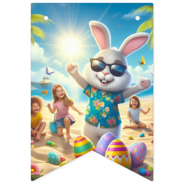 Banderines Happy Easter!! Bunny and Text  (Decimosexta bandera)