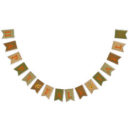 Banderines Happy Fall Y'All Burlap Naranja puntos amarillos