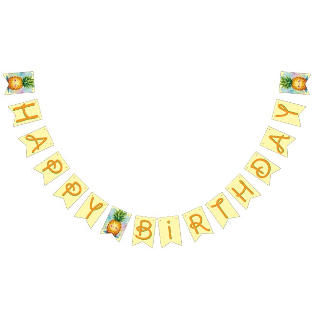 Banderines Happy Pineapple Bunting Banner for Birthday (Todo)