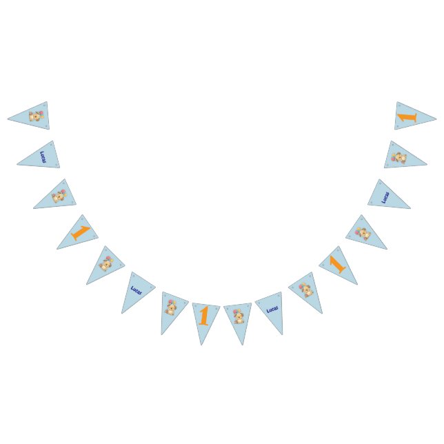 Banderines Happy Puppy, Boy, Let's Pawty, 1st Birthday  (Todo)