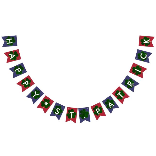 Banderines Happy St. Patrick American Flag Colours Shamrock (Todo)