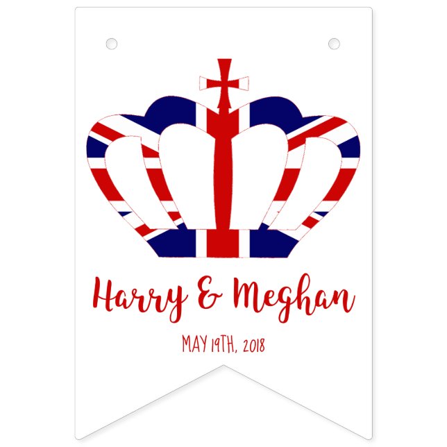 Banderines Harry y Meghan Crown | Celebración del Real Boda (Primera bandera)