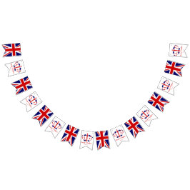 Banderines Harry y Meghan Crown y Union Jack Royal Boda