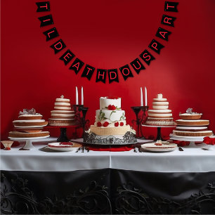 Banderines Hasta la muerte nos hacen parte gótica moro negro