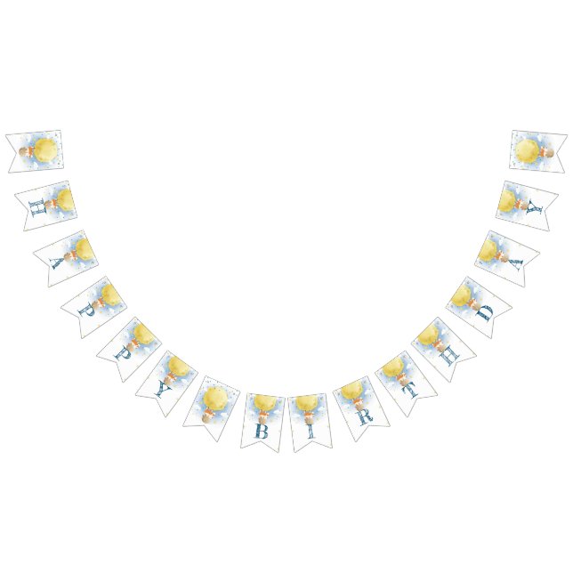 Banderines Hermosa acuarela de globo de aire lunar (Todo)