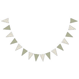 Banderines Hermosas flores silvestres neutras y suave verde s