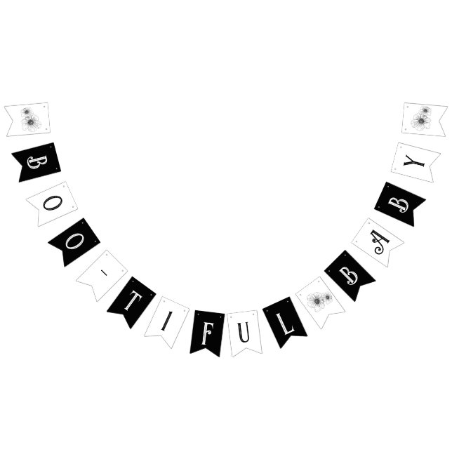 Banderines Hermoso bebé tatuaje de flores góticas Baby Shower (Todo)