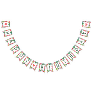 Banderines Hibiscus Tropical Hawaiano Feliz cumpleaños