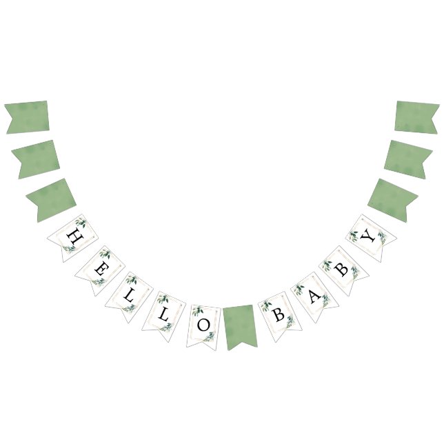 Banderines Hola bebé - Banner de Bunting de Baby Shower (Todo)