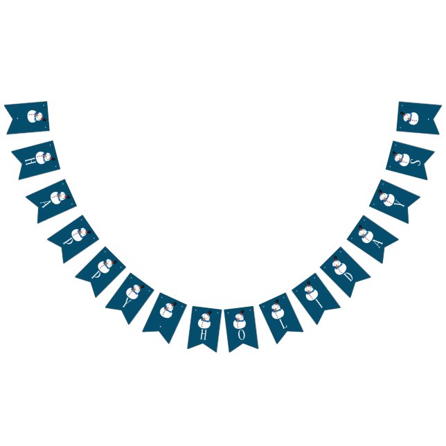 Banderines Hombre de nieve azul, vacaciones felices (Todo)