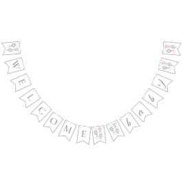 Banderines Hot Air Balloons Welcome Baby Bunting Flags