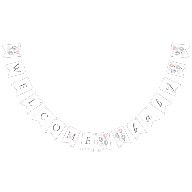 Banderines Hot Air Balloons Welcome Baby Bunting Flags (Todo)