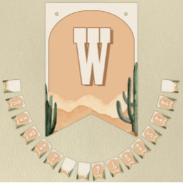 Banderines Howdy Pardner Western Birthday, Cowboy de Baby Sho