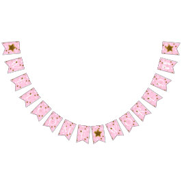 Banderines Huella mundial de bienvenida de Baby Shower rosa y