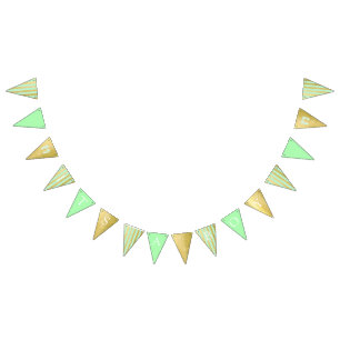 Banderines Huella mundial de bienvenida de Baby Shower verde 