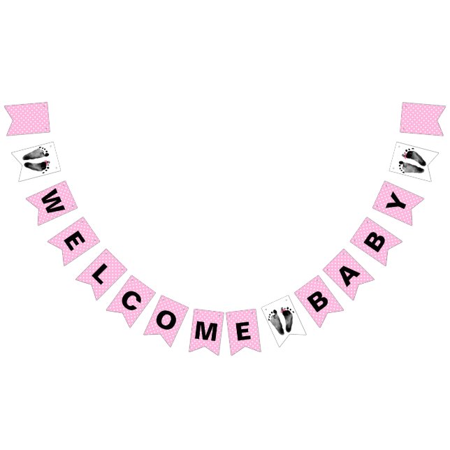 Banderines Huellas de Dot y Bebé de Polka (Todo)