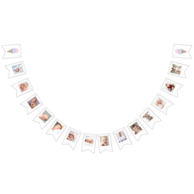 Banderines Ice Cream Birthday Photo Banner (Todo)