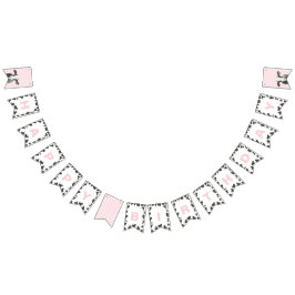 Banderines Impresión de vaca lechera rosa de primer cumpleaño