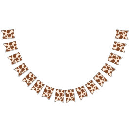 Banderines Impresión de vaca rosa y marrón