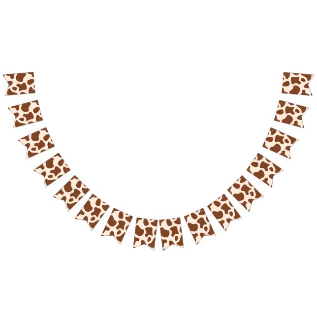 Banderines Impresión de vaca rosa y marrón (Todo)