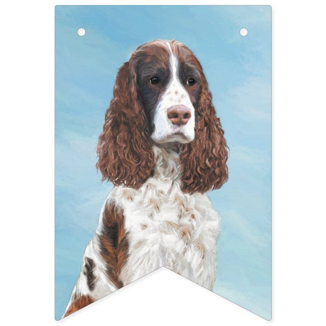 Banderines Inglés Springer Spaniel Pintura Original Perro Art (Primera bandera)