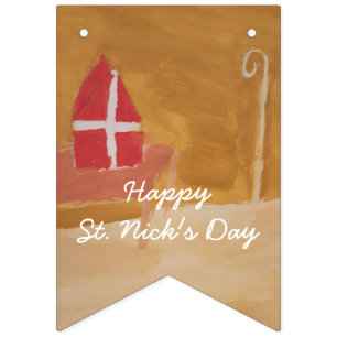 Banderines Inglete de la acuarela de Sinterklaas del holandé