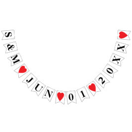 BANDERINES INICIALES PERSONALIZADAS DE FECHA DE BODA Y BRIDE+