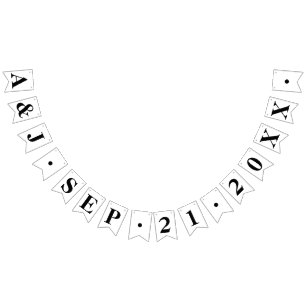 Banderines INICIALES personalizados DE BRIDE+GROOM CON FECHA