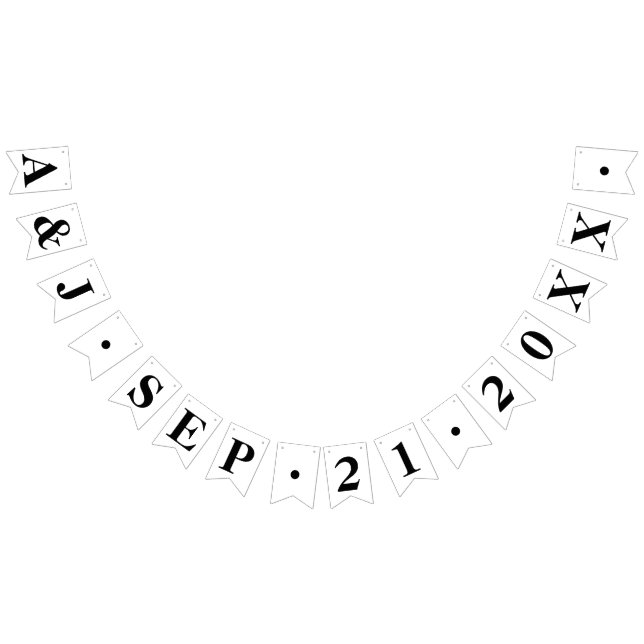 Banderines INICIALES personalizados DE BRIDE+GROOM CON FECHA  (Todo)