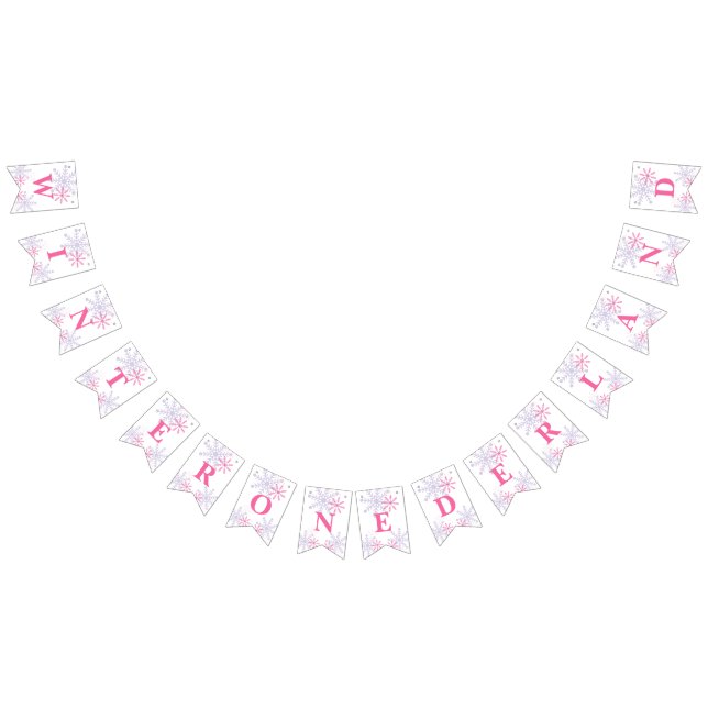 Banderines Invierno Onederland 1er cumpleaños Curta rosa mode (Todo)