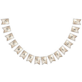 Banderines Ivory Flowers Bunting Flag