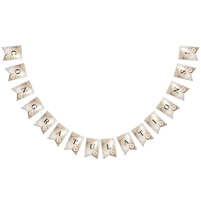 Banderines Ivory Flowers Bunting Flag (Todo)