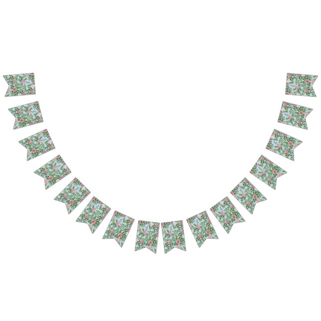 Banderines Jardín de Rosas Rosadas Boda de Primavera (Todo)