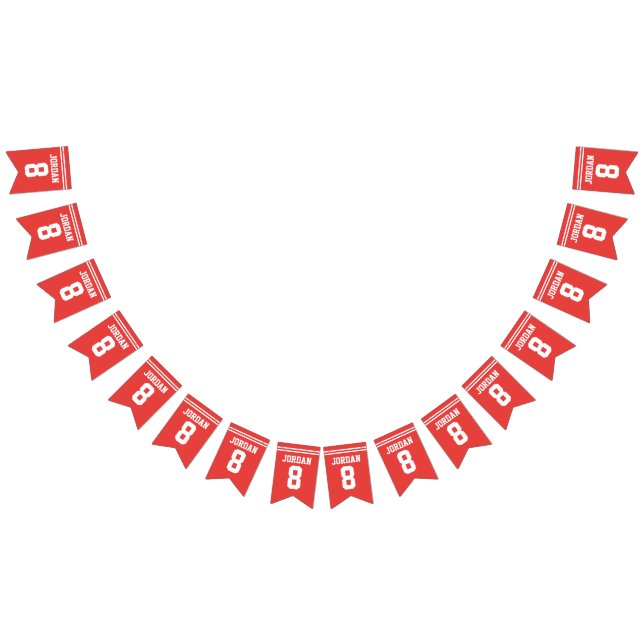 Banderines Jersey Rojo de Fútbol - Partido de Cumpleaños Temá (Todo)