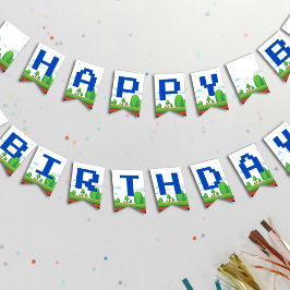 Banderines Juego de video retro Feliz cumpleaños