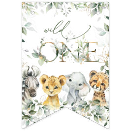 Banderines Jungle Animals, Safari, Wild One, First Birthday