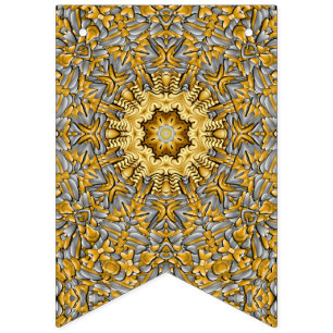 Banderines Kaleidoscopio Metalizado de plata dorada preciada