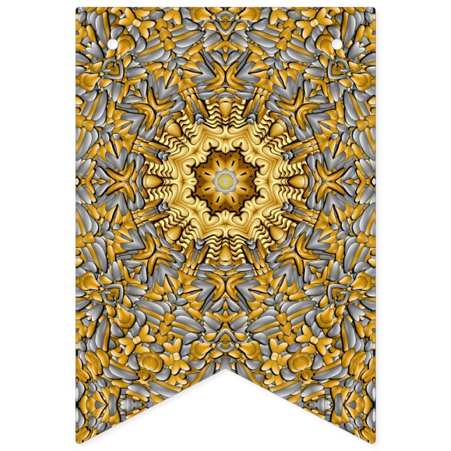 Banderines Kaleidoscopio Metalizado de plata dorada preciada (Primera bandera)