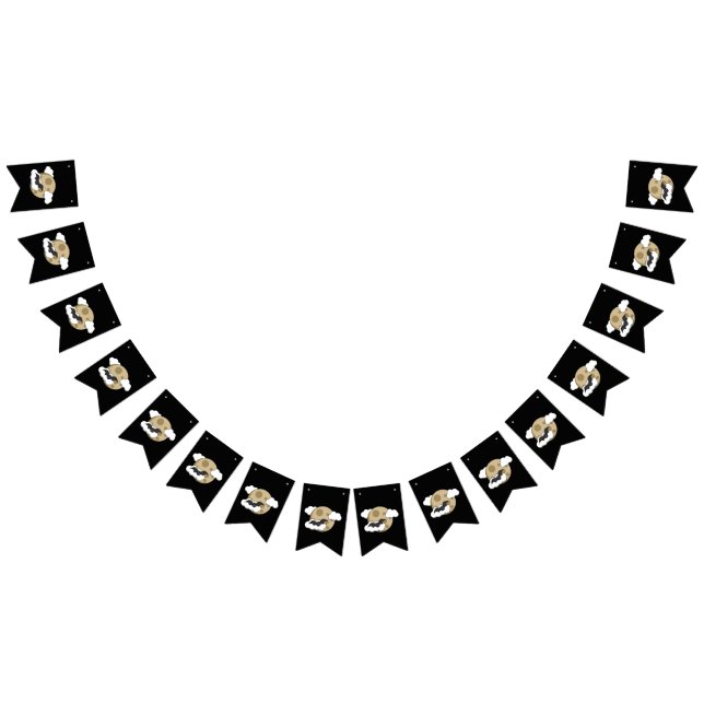 Banderines Kawaii Happy Bat Flying on Full Moon (Todo)